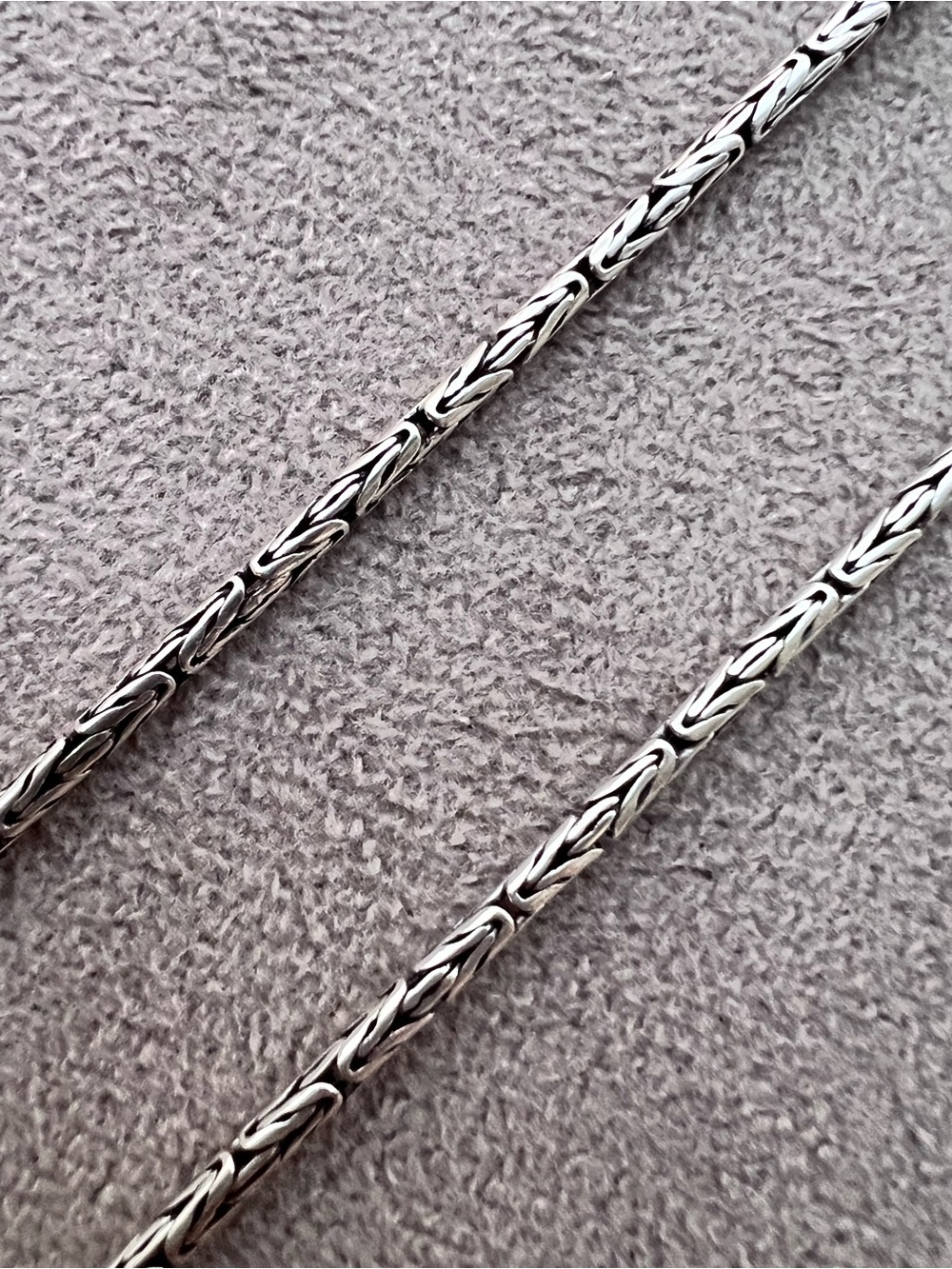 Oxidized Sterling Silver Byzantine Chain Necklace 24”